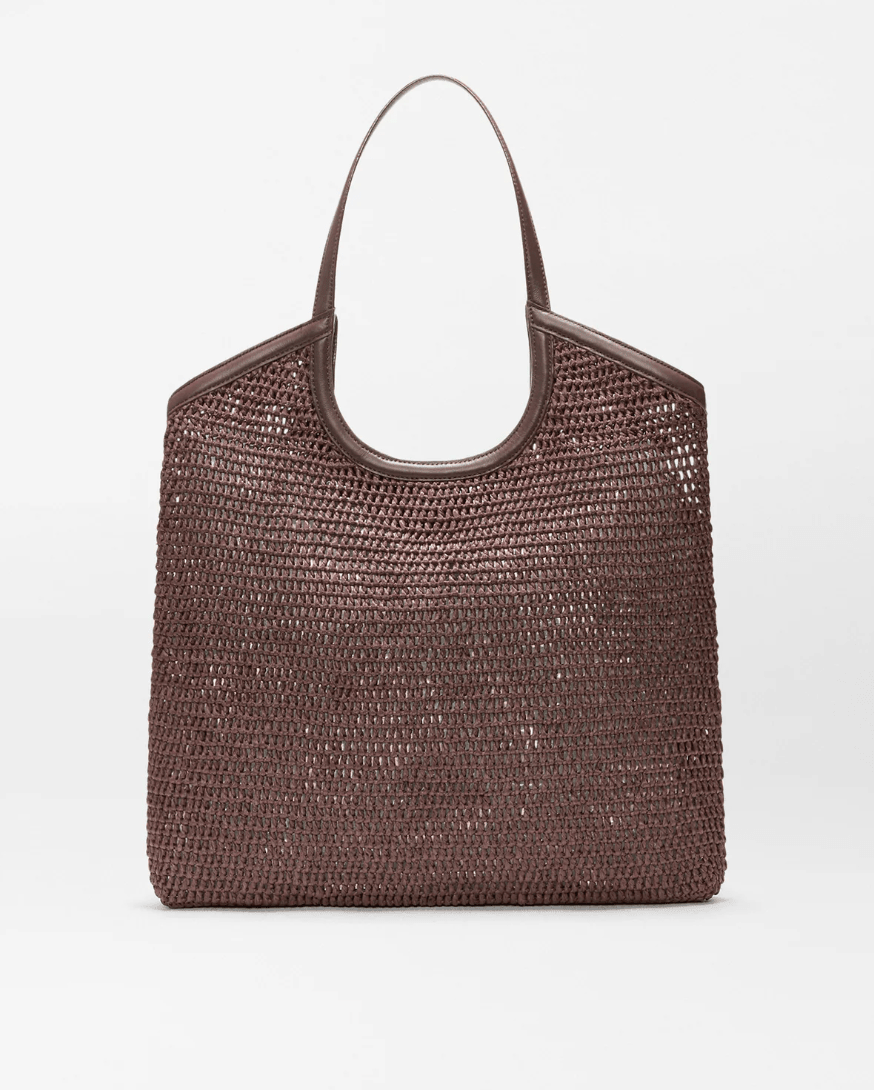 MZ Wallace GEORGICA CROCHET LARGE BROWN TOTE Handbags | Shop now at Main & Taylor Shoes!