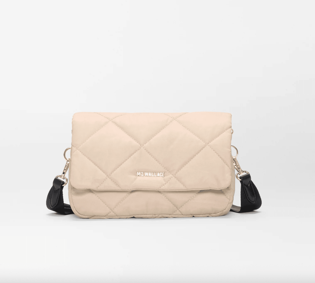 MZ Wallace MADISON FLAP CROSSBODY BUFF/BLK Handbags | Shop now at Main & Taylor Shoes!