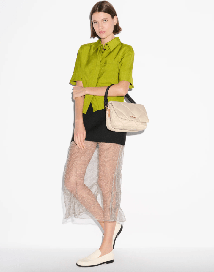MZ Wallace MADISON FLAP CROSSBODY BUFF/BLK Handbags | Shop now at Main &amp; Taylor Shoes!