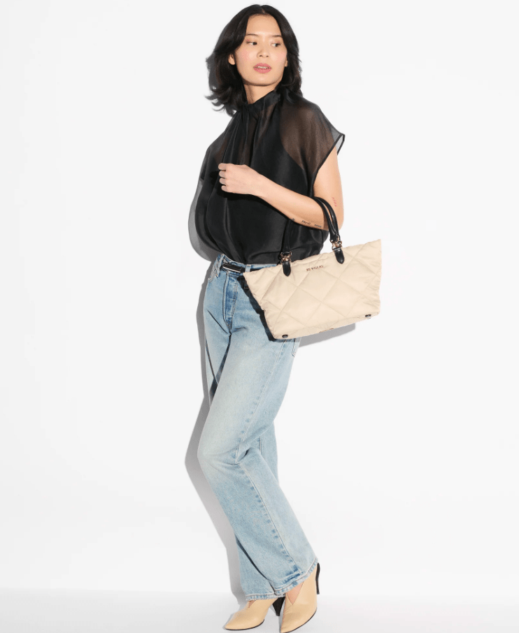 MZ Wallace MADISON SMALL EAST - WEST TOTE BUFF/BLACK Handbags | Shop now at Main & Taylor Shoes!
