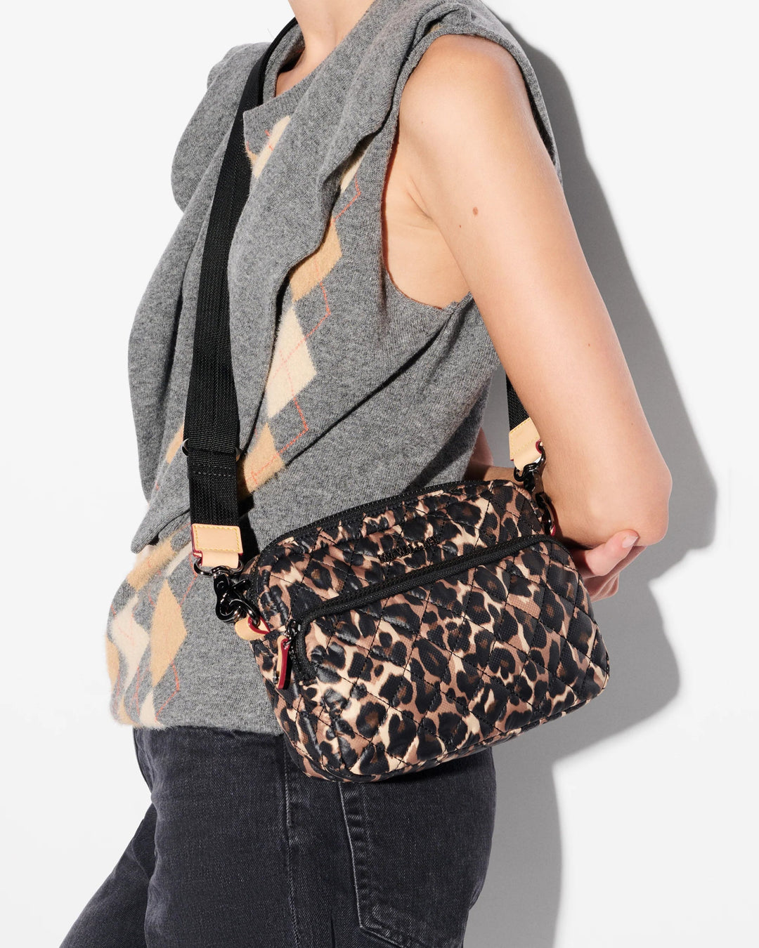 MZ WALLACE METRO CAMERA SMALL LEOPARD PRINT CROSSBODY HANDBAGS | Shop now at Main & Taylor Shoes!