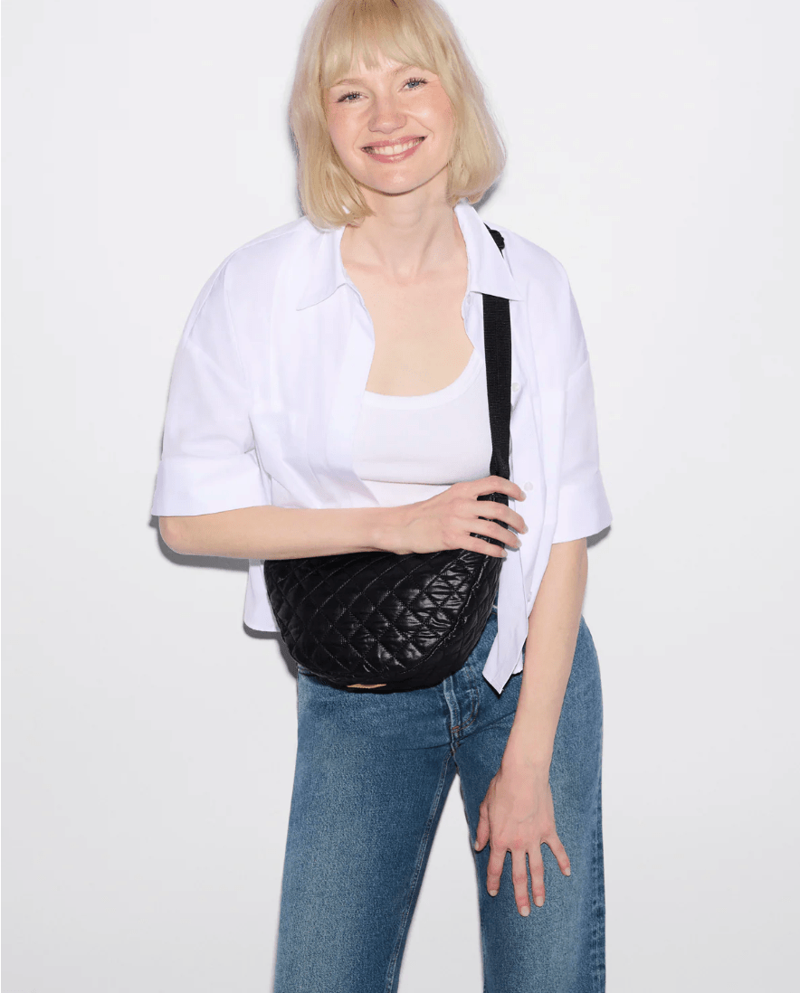 MZ Wallace METRO SMILE SMALL BLACK CROSSBODY Handbags | Shop now at Main & Taylor Shoes!