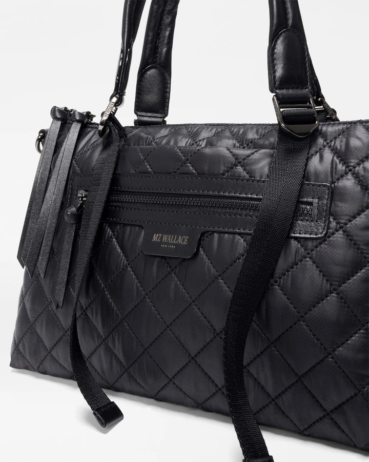 MZ Wallace PARK SATCHEL SMALL BLACK HANDBAGS | Shop now at Main &amp; Taylor Shoes!