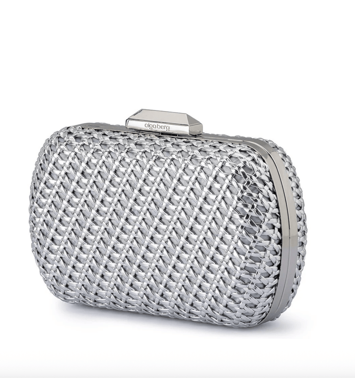 Olga Berg MALI TEXTURE SILVER CLUTCH Handbags | Shop now at Main &amp; Taylor Shoes!