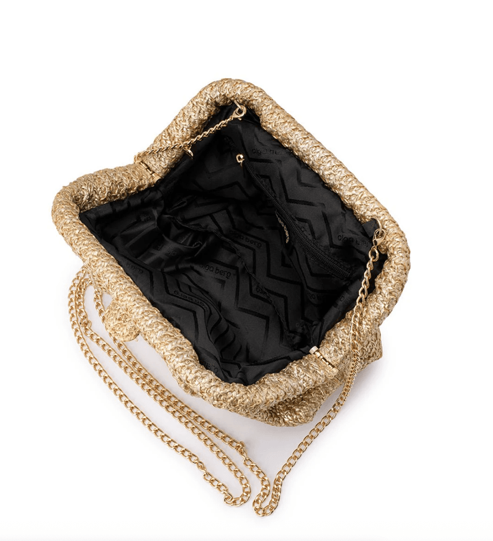 Olga Berg STEVIE PLEATED WOVEN BAG HANDBAGS | Shop now at Main &amp; Taylor Shoes!