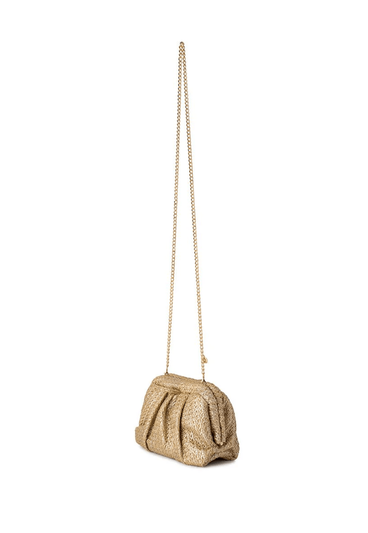 Olga Berg STEVIE PLEATED WOVEN BAG HANDBAGS | Shop now at Main &amp; Taylor Shoes!