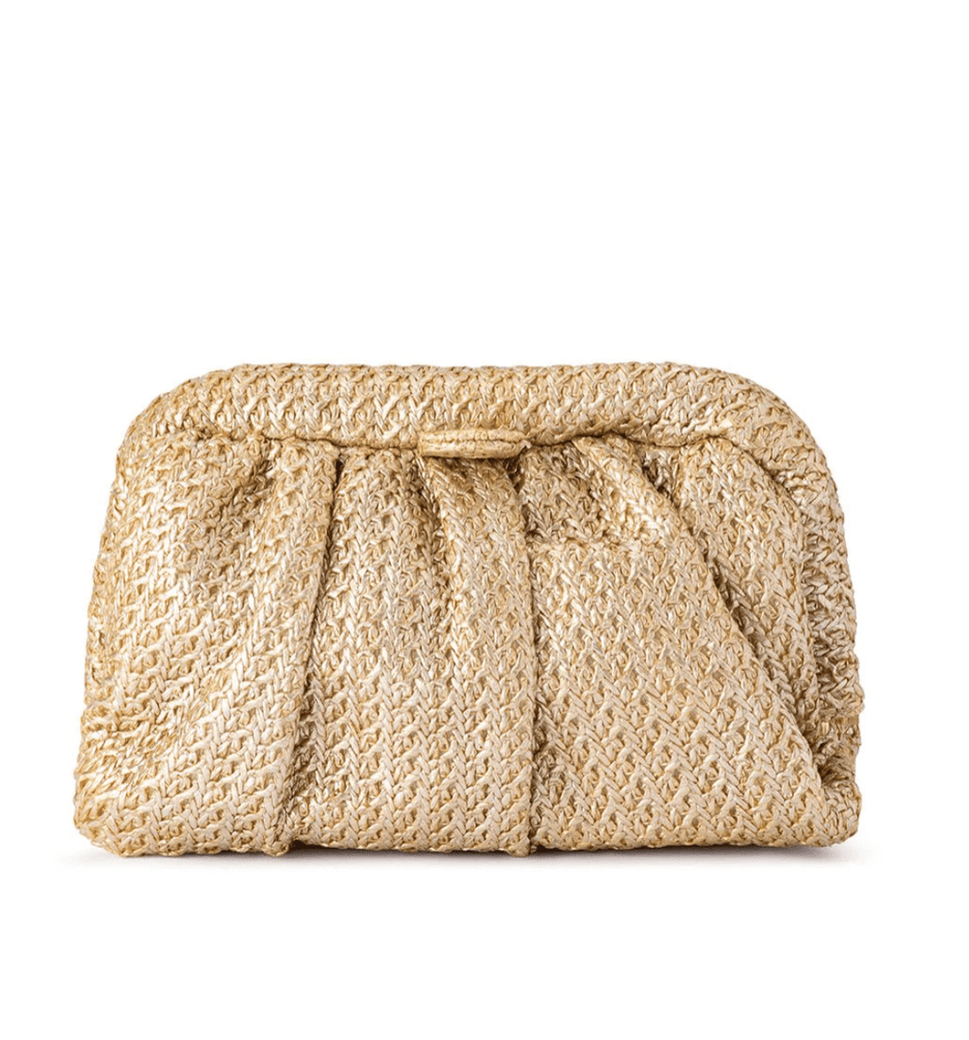 Olga Berg STEVIE PLEATED WOVEN BAG HANDBAGS | Shop now at Main &amp; Taylor Shoes!