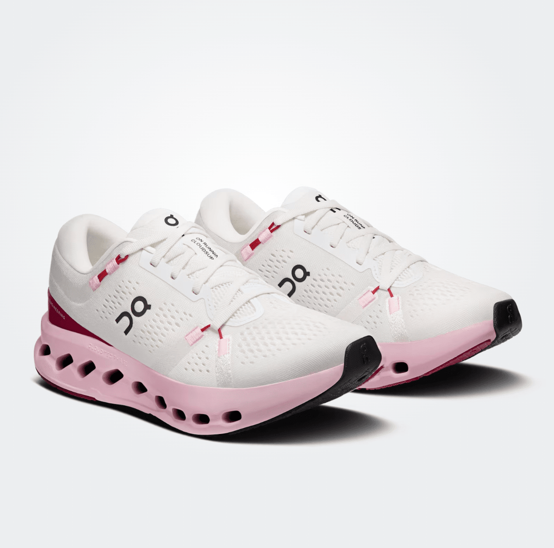 On Running CLOUD SURFER 2 WOMEN IVORY/PEONY SNEAKER Shoes | Shop now at Main &amp; Taylor Shoes!