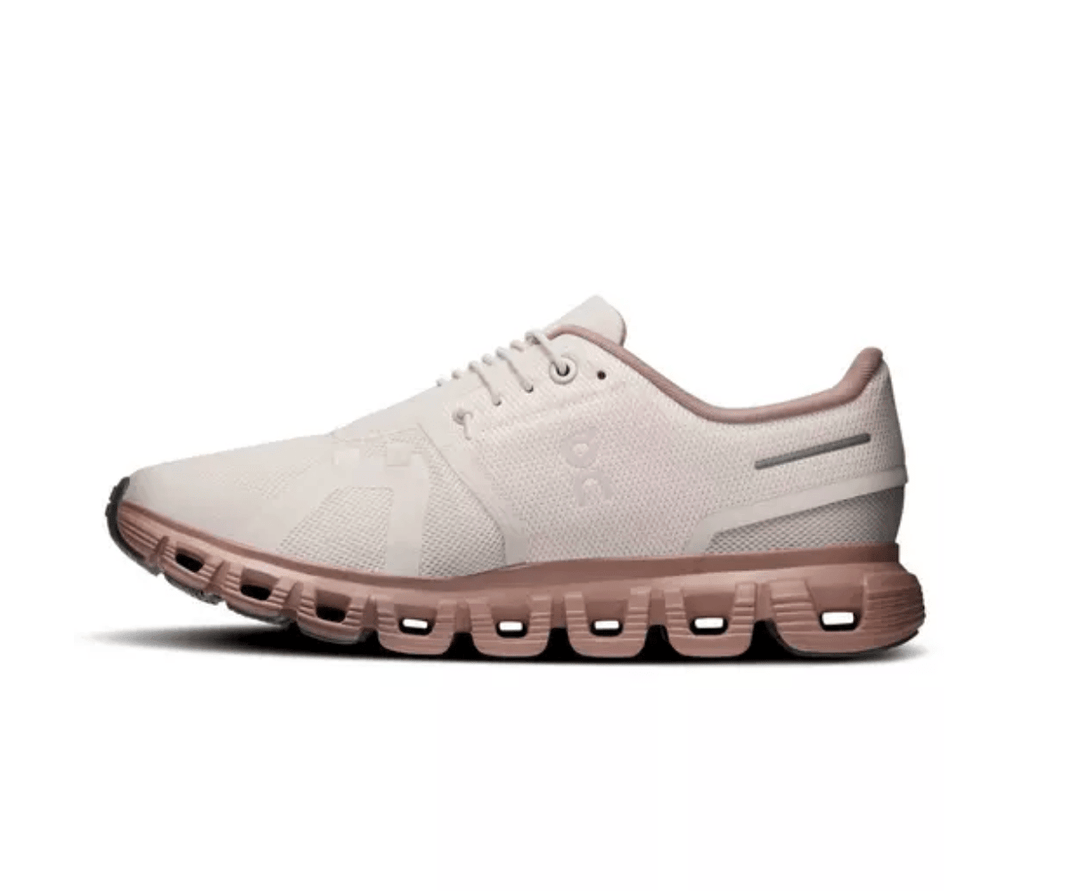 On Running CLOUD6 WOMEN OYSTER/BISCUIT SNEAKER Shoes | Shop now at Main &amp; Taylor Shoes!