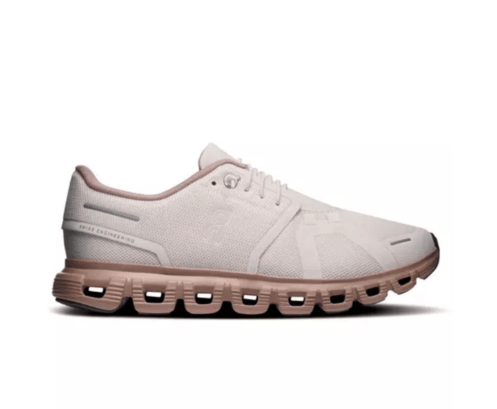 On Running CLOUD6 WOMEN OYSTER/BISCUIT SNEAKER Shoes | Shop now at Main &amp; Taylor Shoes!