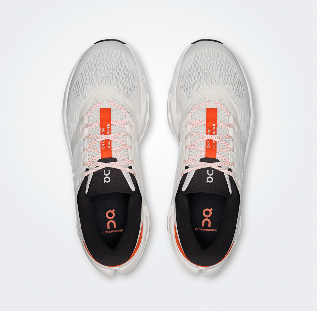 On Running CLOUDRUNNER 3 MEN IVORY/FLAME SNEAKER SHOES | Shop now at Main &amp; Taylor Shoes!
