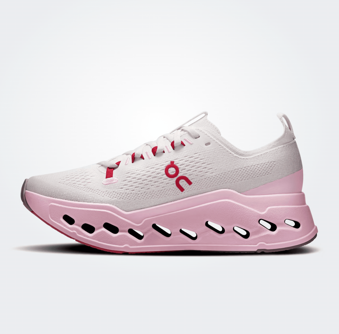 On Running CLOUDSURFER MAX WOMEN IVORY/PEONY SNEAKER Shoes | Shop now at Main &amp; Taylor Shoes!