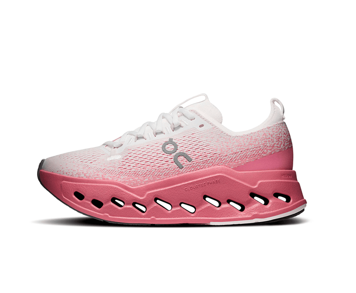 On Running CLOUDSURFER MAX WOMEN WHITE/CAMELLIA SNEAKER Shoes | Shop now at Main &amp; Taylor Shoes!