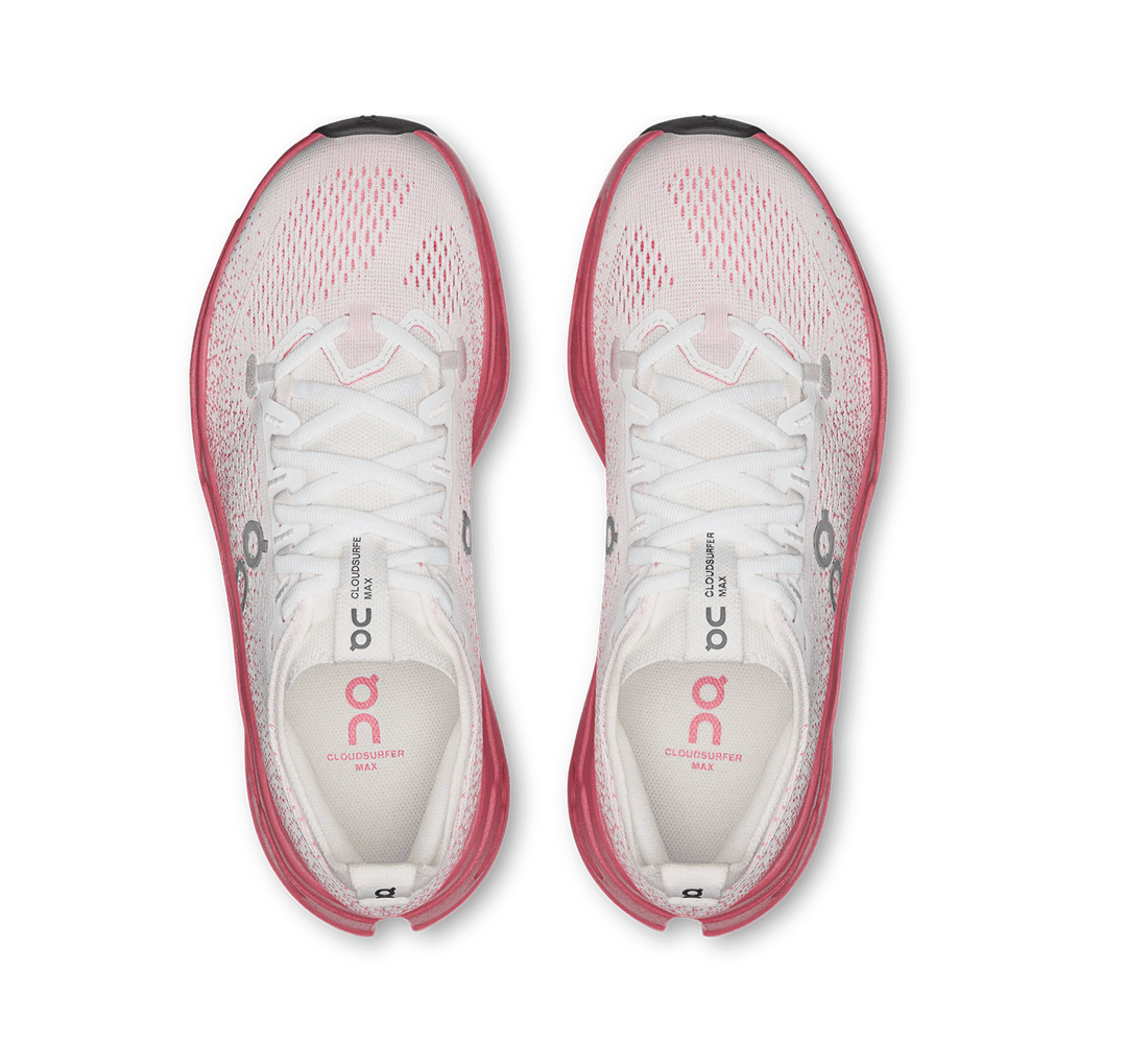 On Running CLOUDSURFER MAX WOMEN WHITE/CAMELLIA SNEAKER Shoes | Shop now at Main &amp; Taylor Shoes!