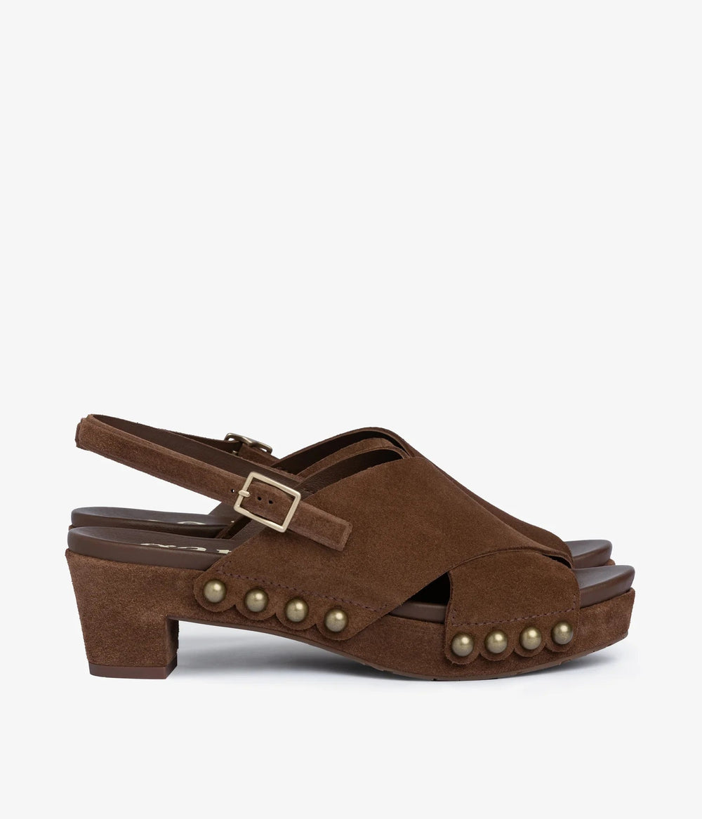 PEDRO GARCIA NEKANE CHESTNUT SUEDE CLOG Shoes | Shop now at Main & Taylor Shoes!