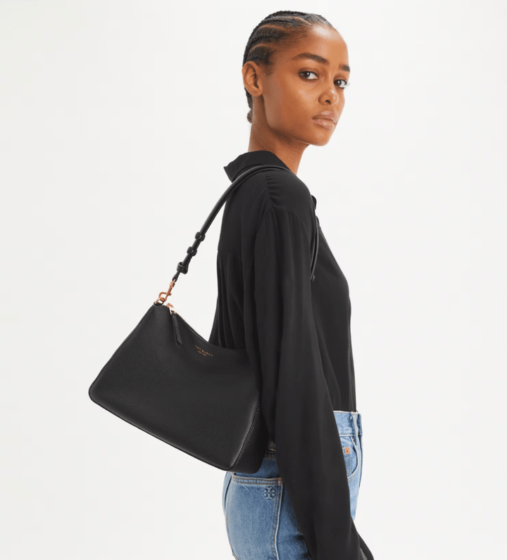 TORY BURCH HANDBAGS PERRY SHOULDER BAG BLACK HANDBAGS | Shop now at Main &amp; Taylor Shoes!