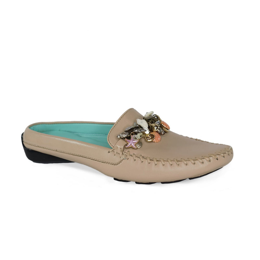 ROBERT ZUR CALYPSO LT TAUPE BACKLESS LOAFER SHOES | Shop now at Main & Taylor Shoes!