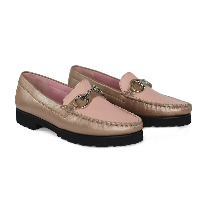 ROBERT ZUR SOHO ROSE GOLD/PINK LOAFER SHOES | Shop now at Main &amp; Taylor Shoes!