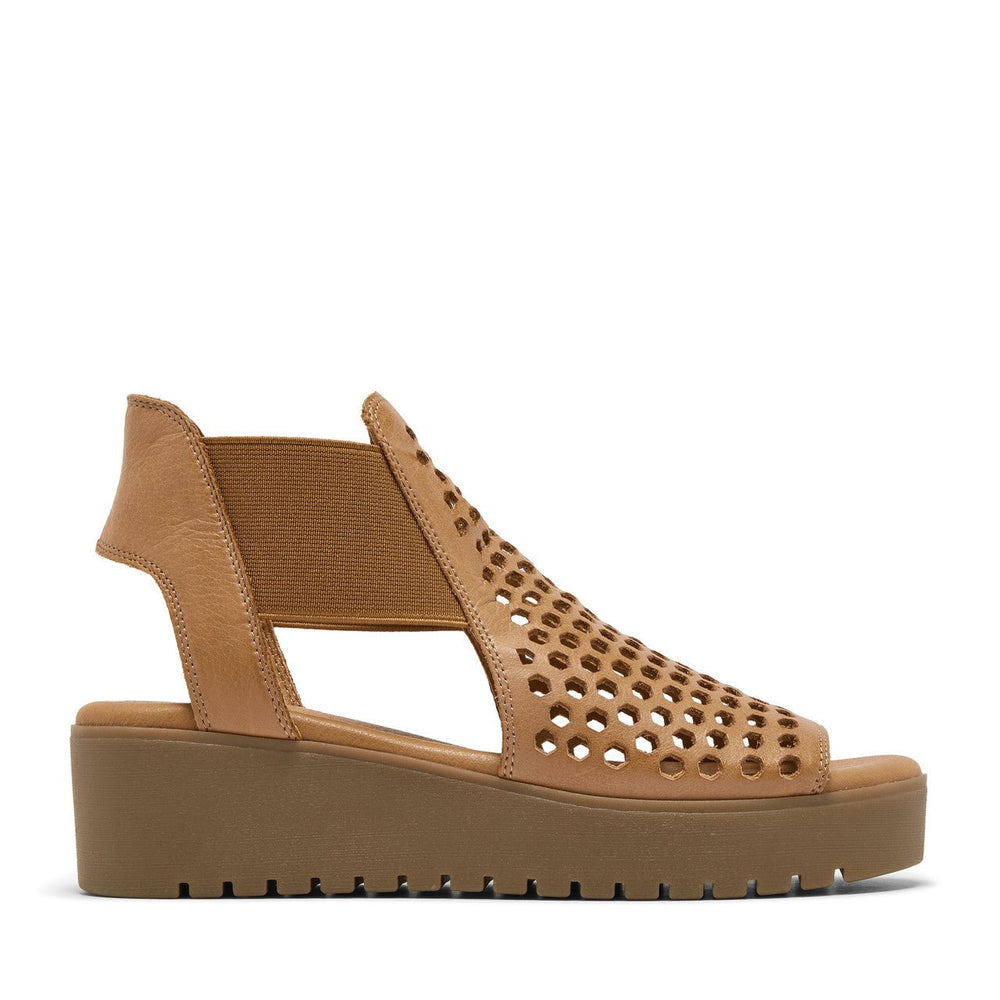 Silent D ODEYA DARK TAN WEDGE Shoes | Shop now at Main & Taylor Shoes!