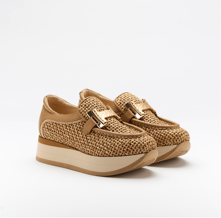 Softwaves CAMILLE NOISETTE LOAFER RAFFIA Shoes | Shop now at Main &amp; Taylor Shoes!