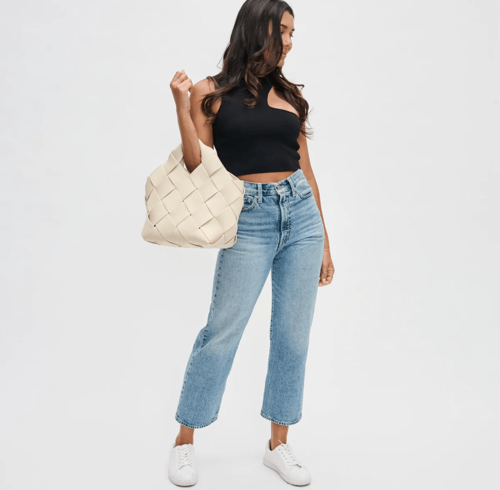 Sol and Seline RESILIENCE WOVEN CREAM TOTE HANDBAGS | Shop now at Main & Taylor Shoes!