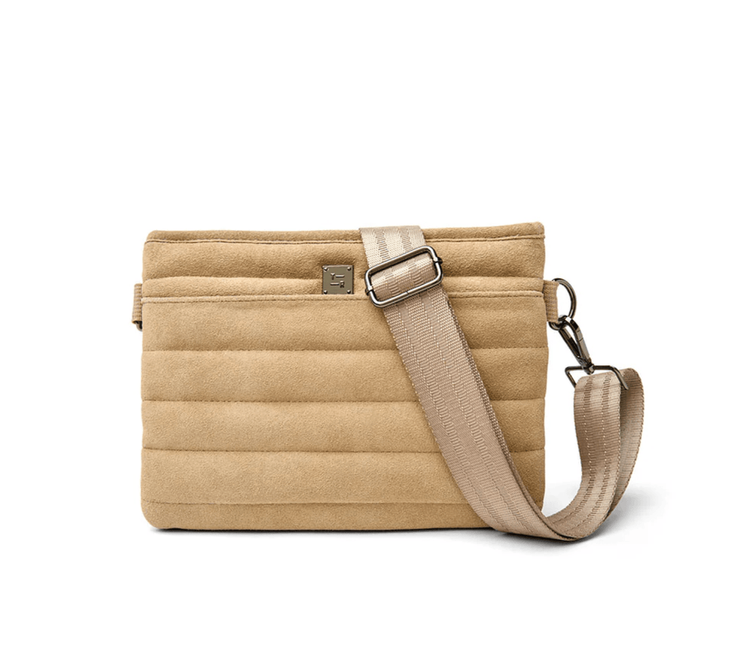 Think Roylin BUMBAG 2.0 STONE SUEDE CROSSBOCY Handbags | Shop now at Main &amp; Taylor Shoes!