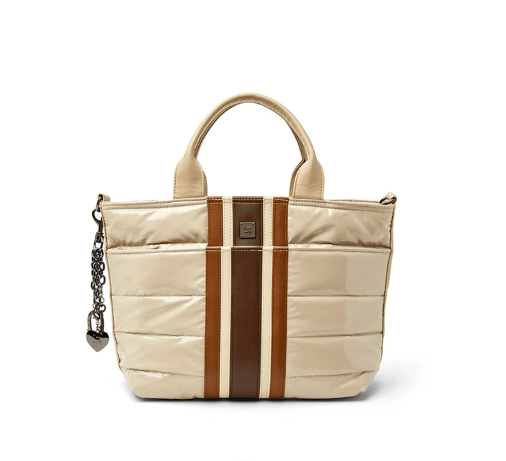 Think Roylin GETAWAY BLONDE PATENT TOTE Handbags | Shop now at Main &amp; Taylor Shoes!