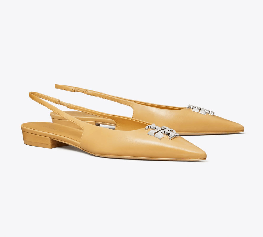 Tory Burch ELEANOR SLINGBACK HONEYCOMB TAN Shoes | Shop now at Main & Taylor Shoes!