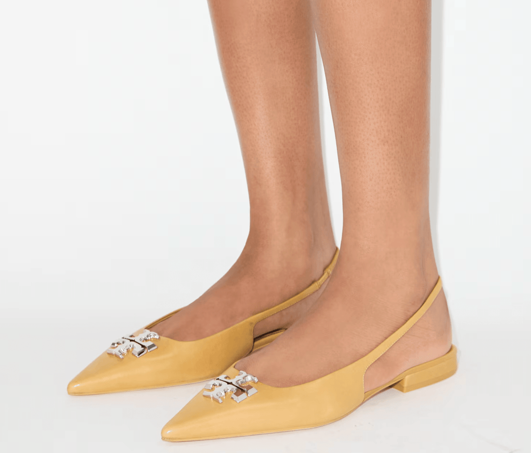 Tory Burch ELEANOR SLINGBACK HONEYCOMB TAN Shoes | Shop now at Main & Taylor Shoes!