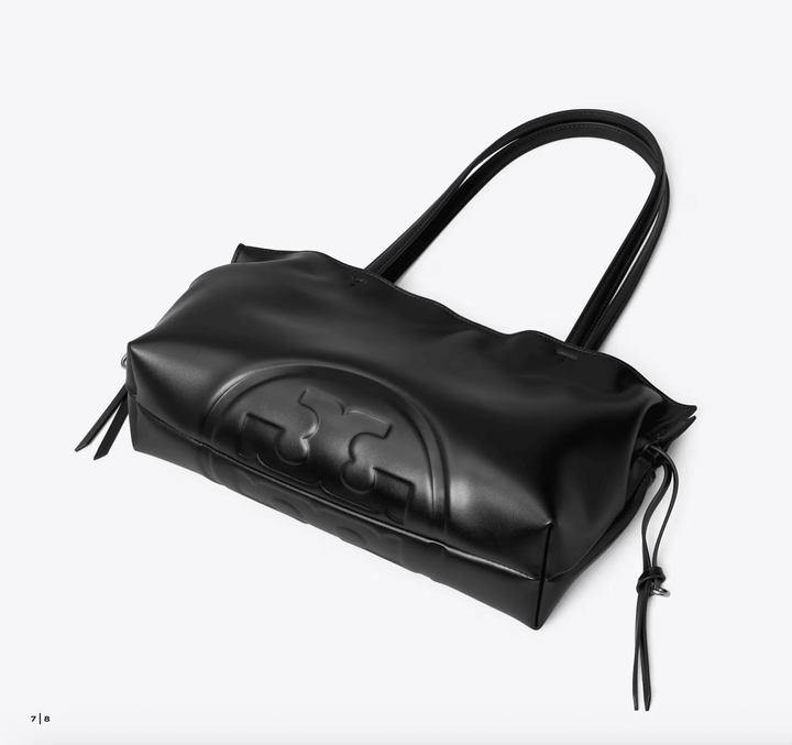Tory Burch Handbag ELLA RECYCLED DRAWSTRING TOTE SMALL BLACK Handbags | Shop now at Main &amp; Taylor Shoes!