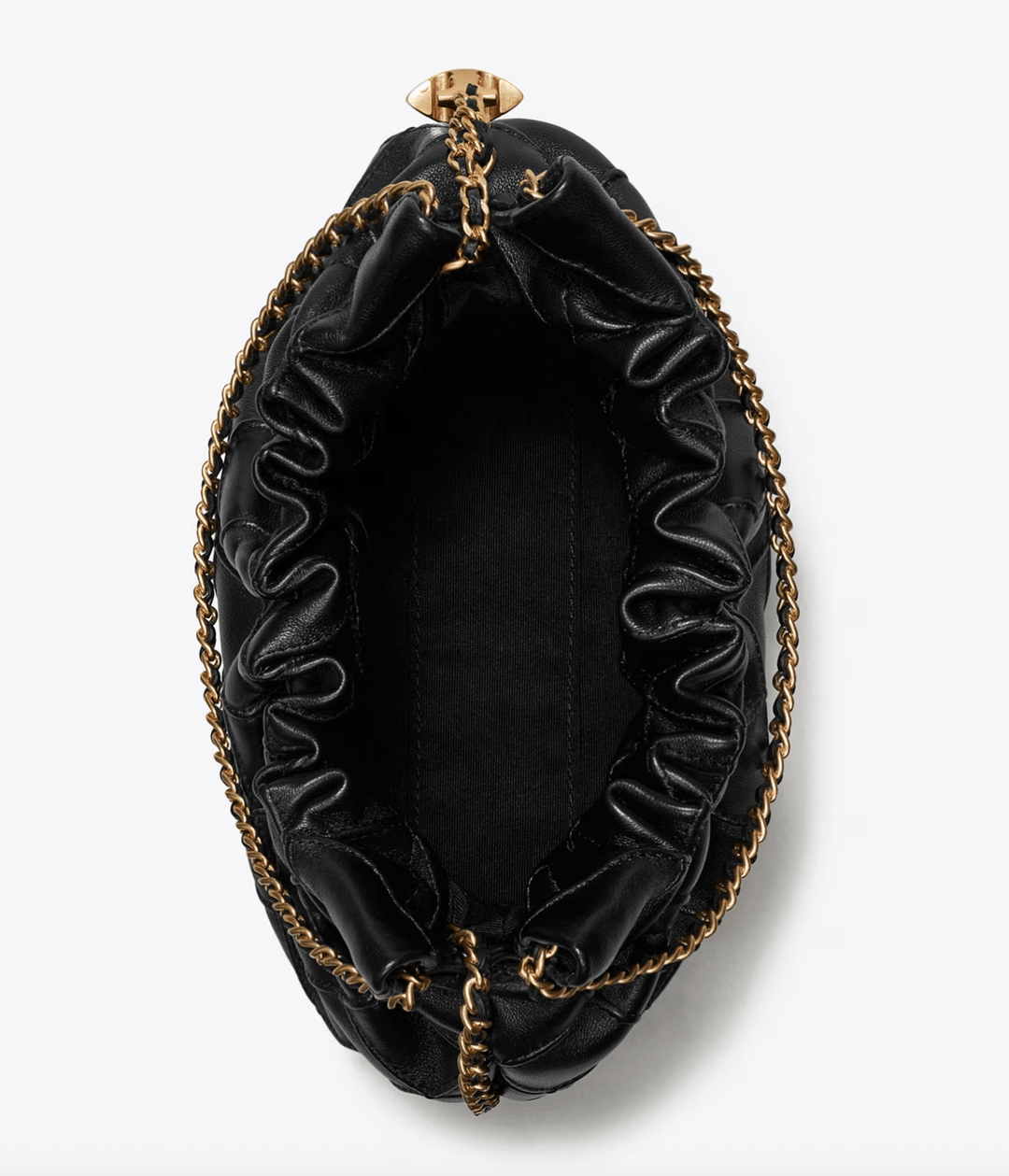 Tory Burch Handbag FLEMING MINI BUCKET BLACK BAG Handbags | Shop now at Main &amp; Taylor Shoes!