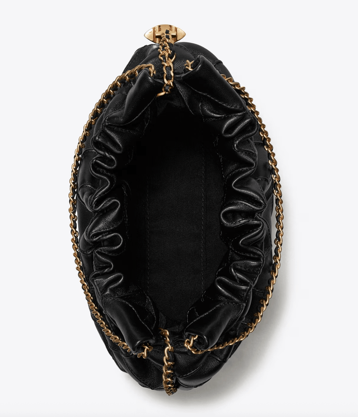 Tory Burch Handbag FLEMING MINI BUCKET BLACK BAG Handbags | Shop now at Main &amp; Taylor Shoes!