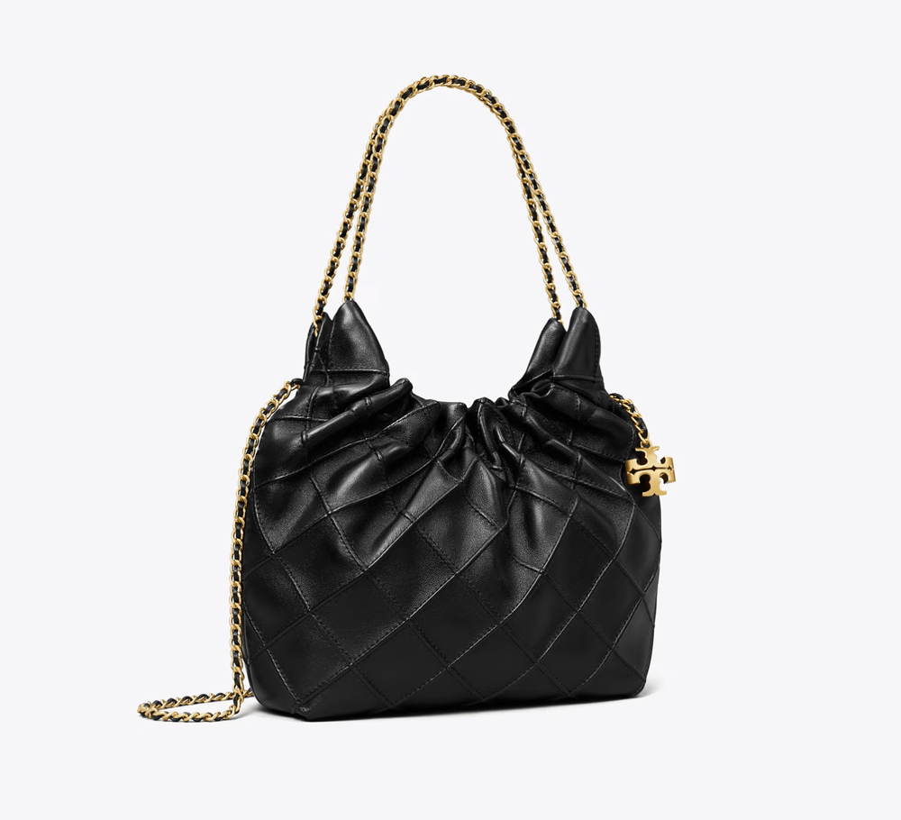 Tory Burch Handbag FLEMING MINI BUCKET BLACK BAG Handbags | Shop now at Main & Taylor Shoes!