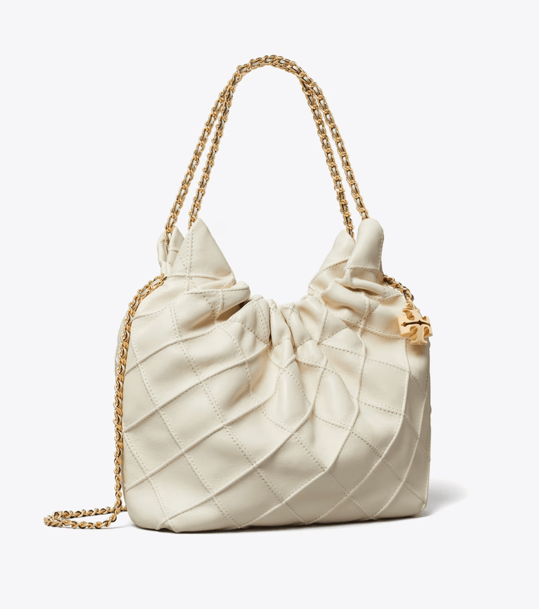 Tory Burch Handbag FLEMING MINI BUCKET CREAM BAG Handbags | Shop now at Main &amp; Taylor Shoes!