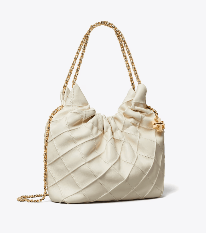 Tory Burch Handbag FLEMING MINI BUCKET CREAM BAG Handbags | Shop now at Main &amp; Taylor Shoes!