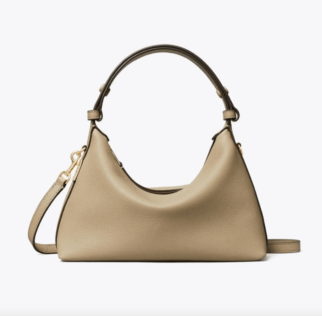 Tory Burch Handbag MELLOW SHOULDER SOFT CEMENT Handbags | Shop now at Main &amp; Taylor Shoes!