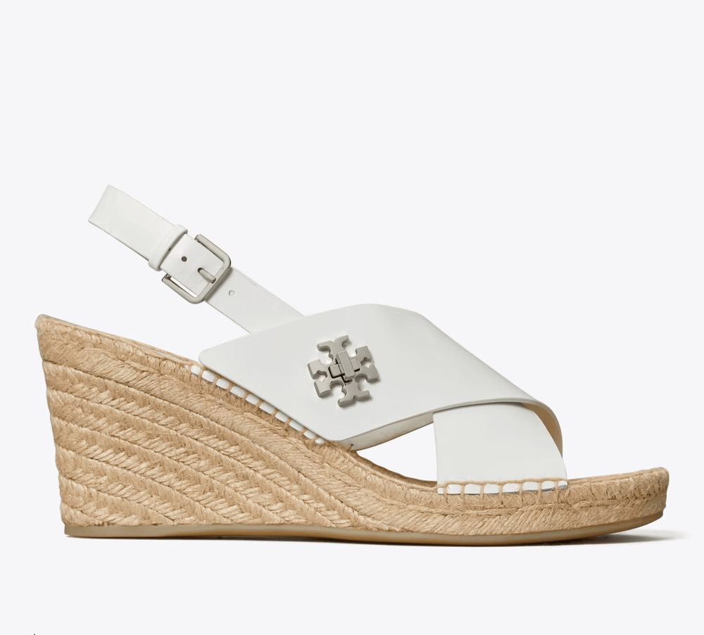 Tory Burch TURNLOCK WEDGE WHITE Shoes | Shop now at Main & Taylor Shoes!
