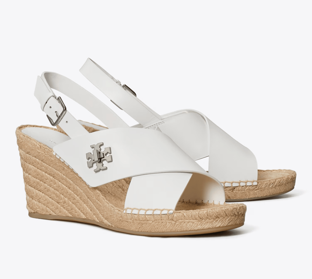 Tory Burch TURNLOCK WEDGE WHITE Shoes | Shop now at Main & Taylor Shoes!