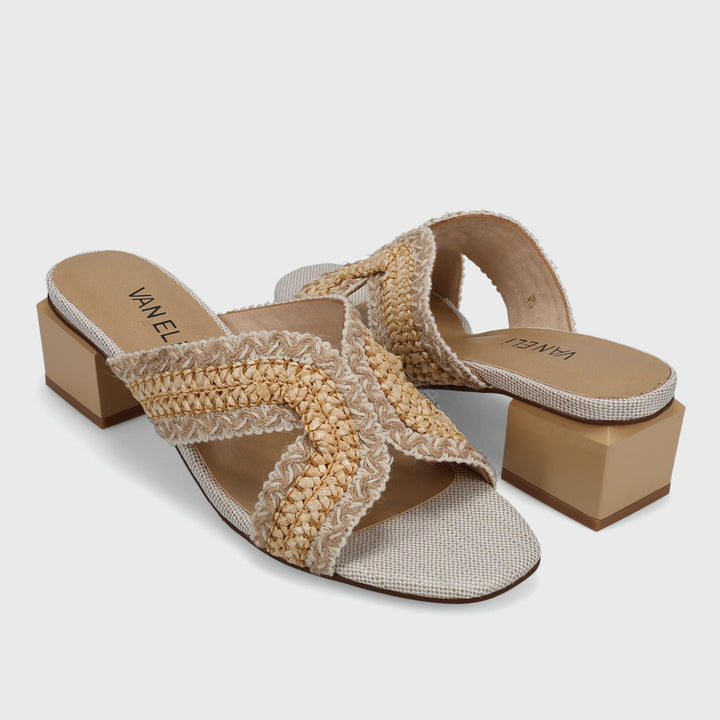 VANELI CYNDIA CREAM/BEIGE RAFFIA SLIDE Shoes | Shop now at Main &amp; Taylor Shoes!