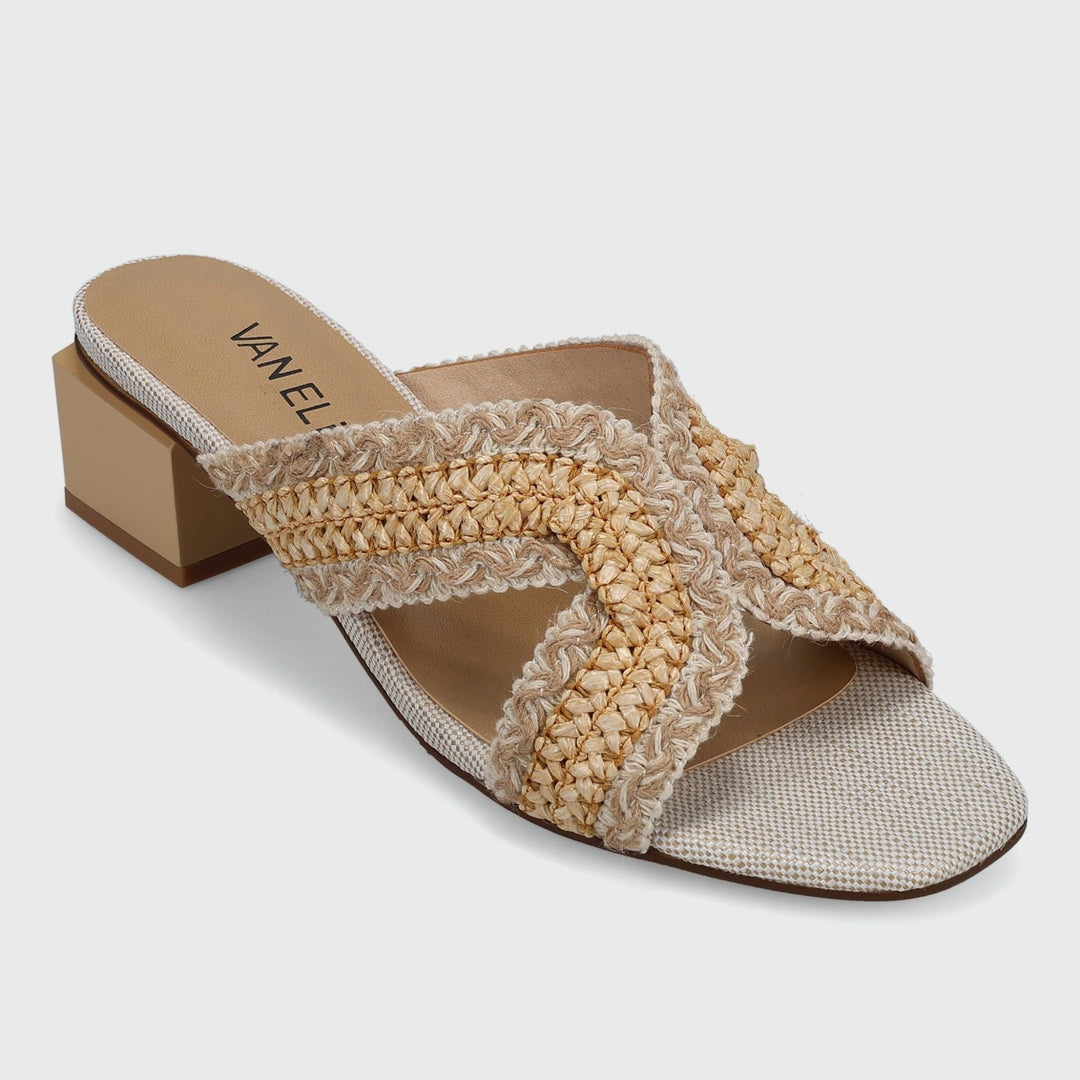 VANELI CYNDIA CREAM/BEIGE RAFFIA SLIDE Shoes | Shop now at Main &amp; Taylor Shoes!