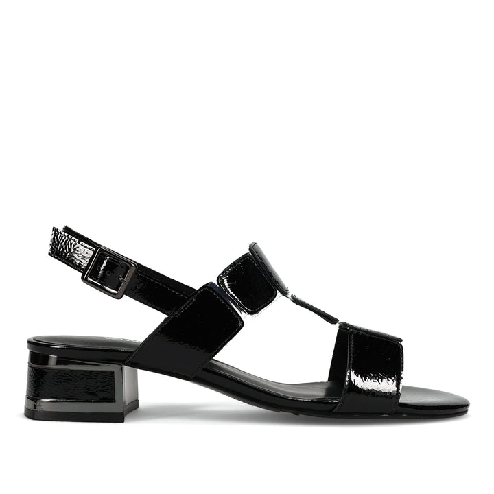 VANELI HATTY BLACK PATENT SANDAL SHOES | Shop now at Main &amp; Taylor Shoes!