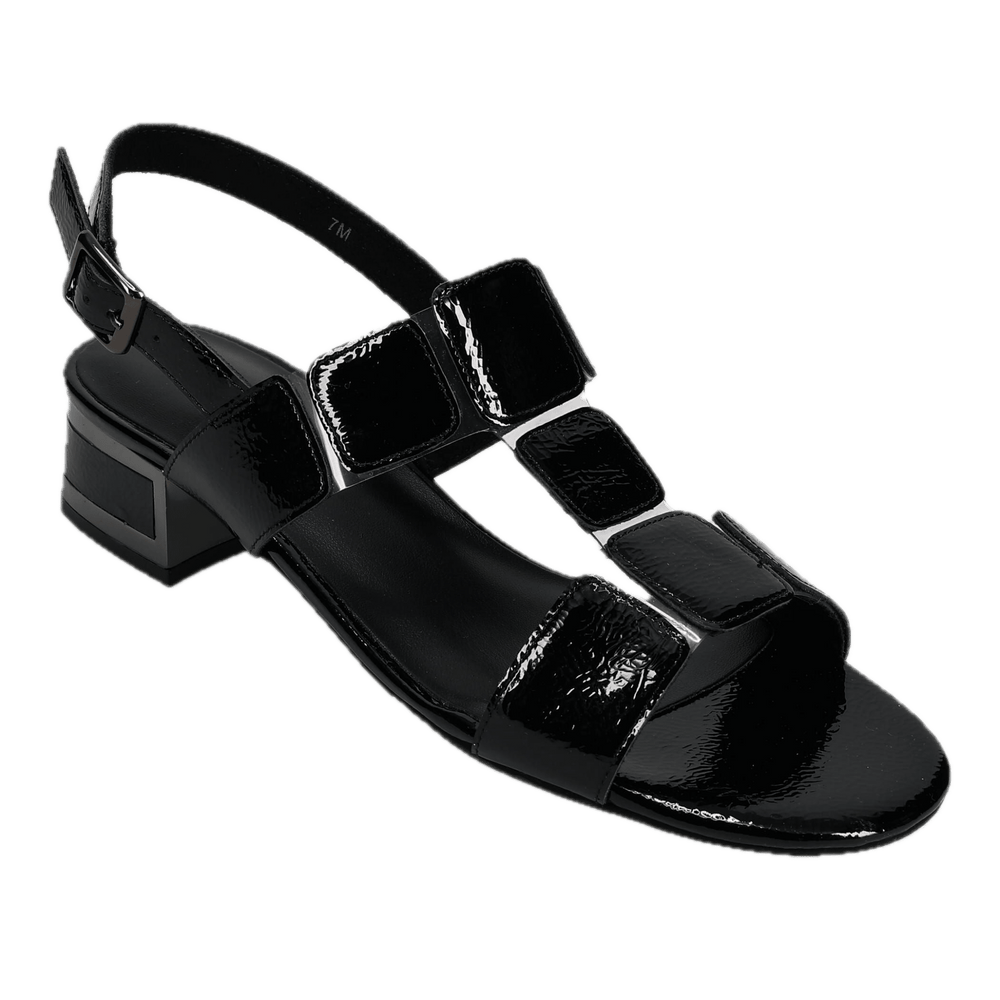 VANELI HATTY BLACK PATENT SANDAL SHOES | Shop now at Main & Taylor Shoes!