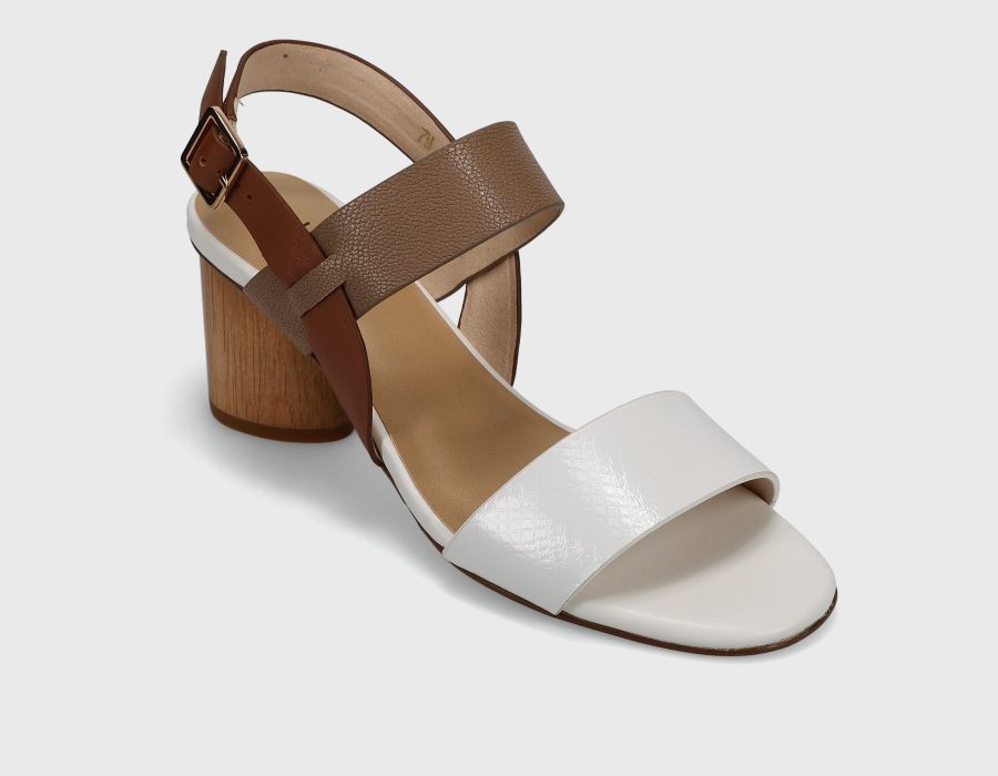 VANELI LORIAN WHITE/BROWN COMBO HEEL Shoes | Shop now at Main & Taylor Shoes!