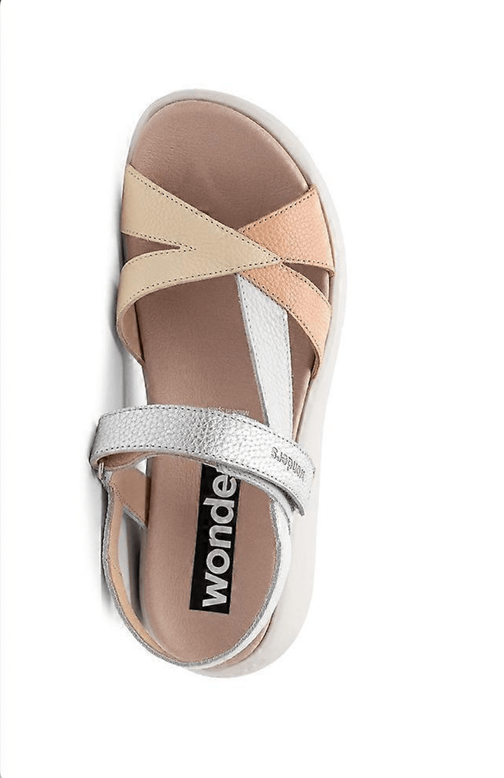 WONDERS C6522 MELON/VANILLA/OFF WHITE /SILVER SANDAL SHOES | Shop now at Main &amp; Taylor Shoes!