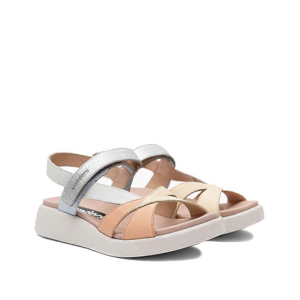 WONDERS C6522 MELON/VANILLA/OFF WHITE /SILVER SANDAL SHOES | Shop now at Main & Taylor Shoes!