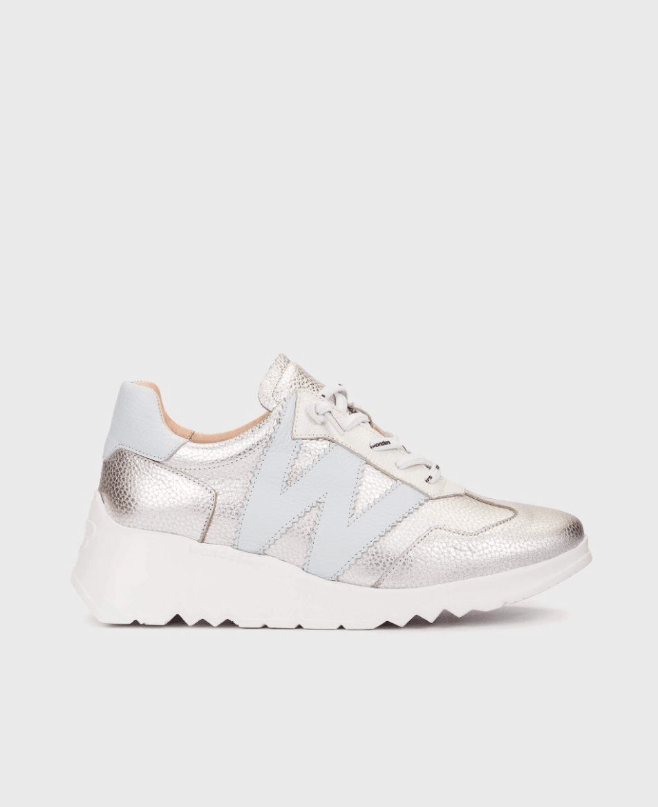 Wonders E - 6770 PLATA/OFF WHITE SNEAKER Shoes | Shop now at Main &amp; Taylor Shoes!